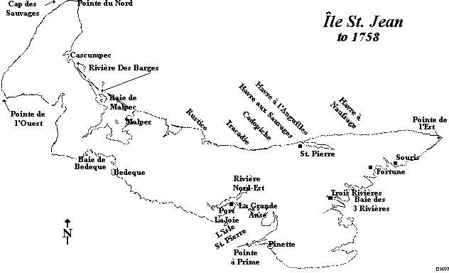 Map of Pre 1752 Acadian I.P.E.